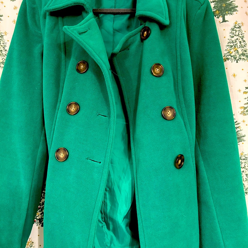 - Kelly, green pea coat, Old Navy size large - Picture 4 of 4